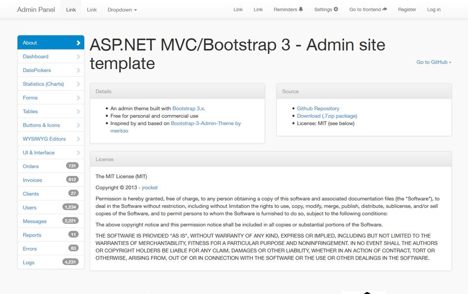 MVC-Bootstrap-3.x-Admin